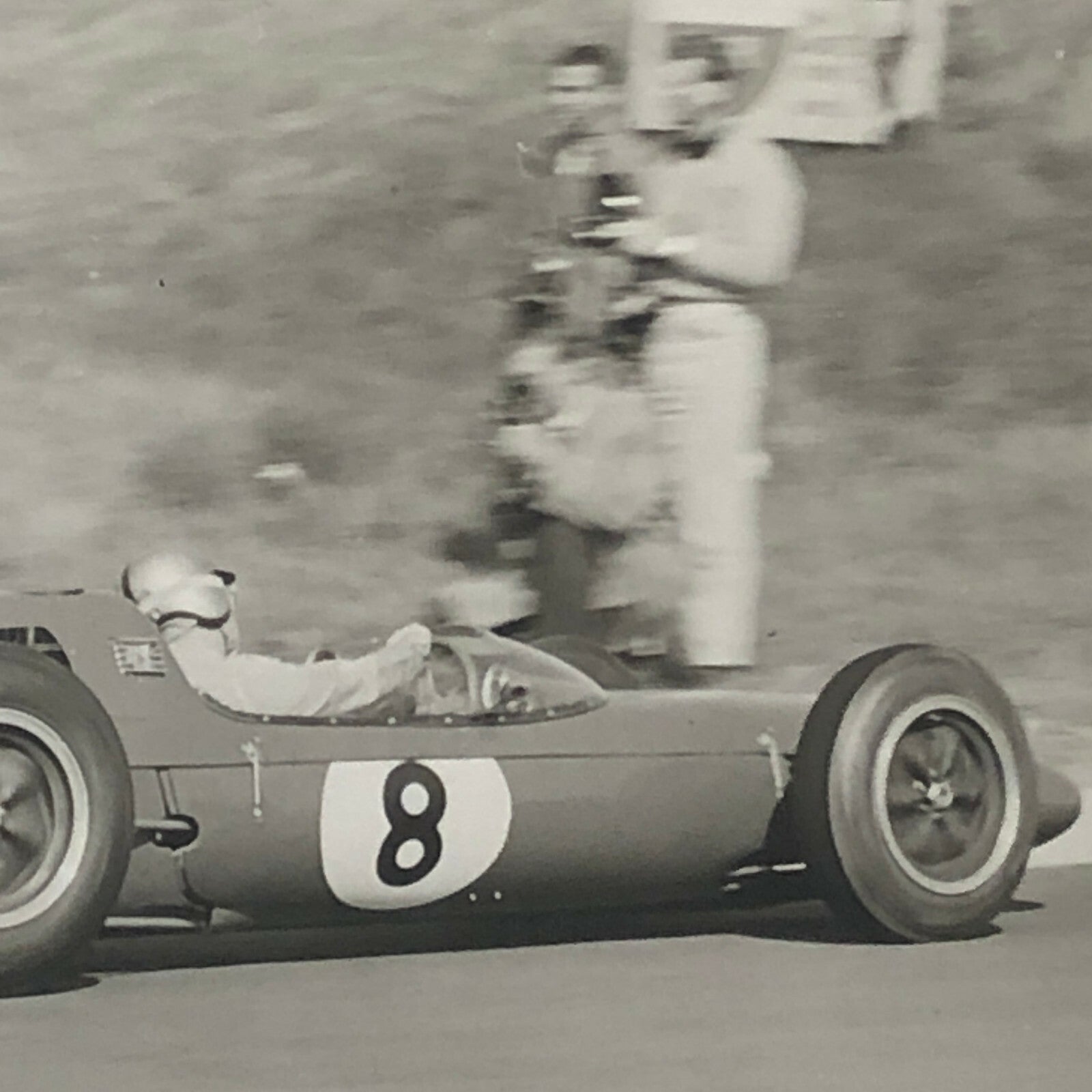 Vintage Racing Photo Photograph Jack Brabham Driver in Lotus Climax Car 1962