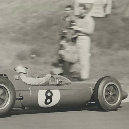 Vintage Racing Photo Photograph Jack Brabham Driver in Lotus Climax Car 1962