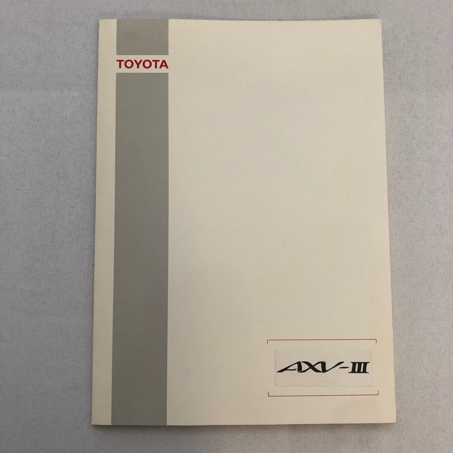 Toyota AXV III Concept Car Prototype Press Kit with Photos
