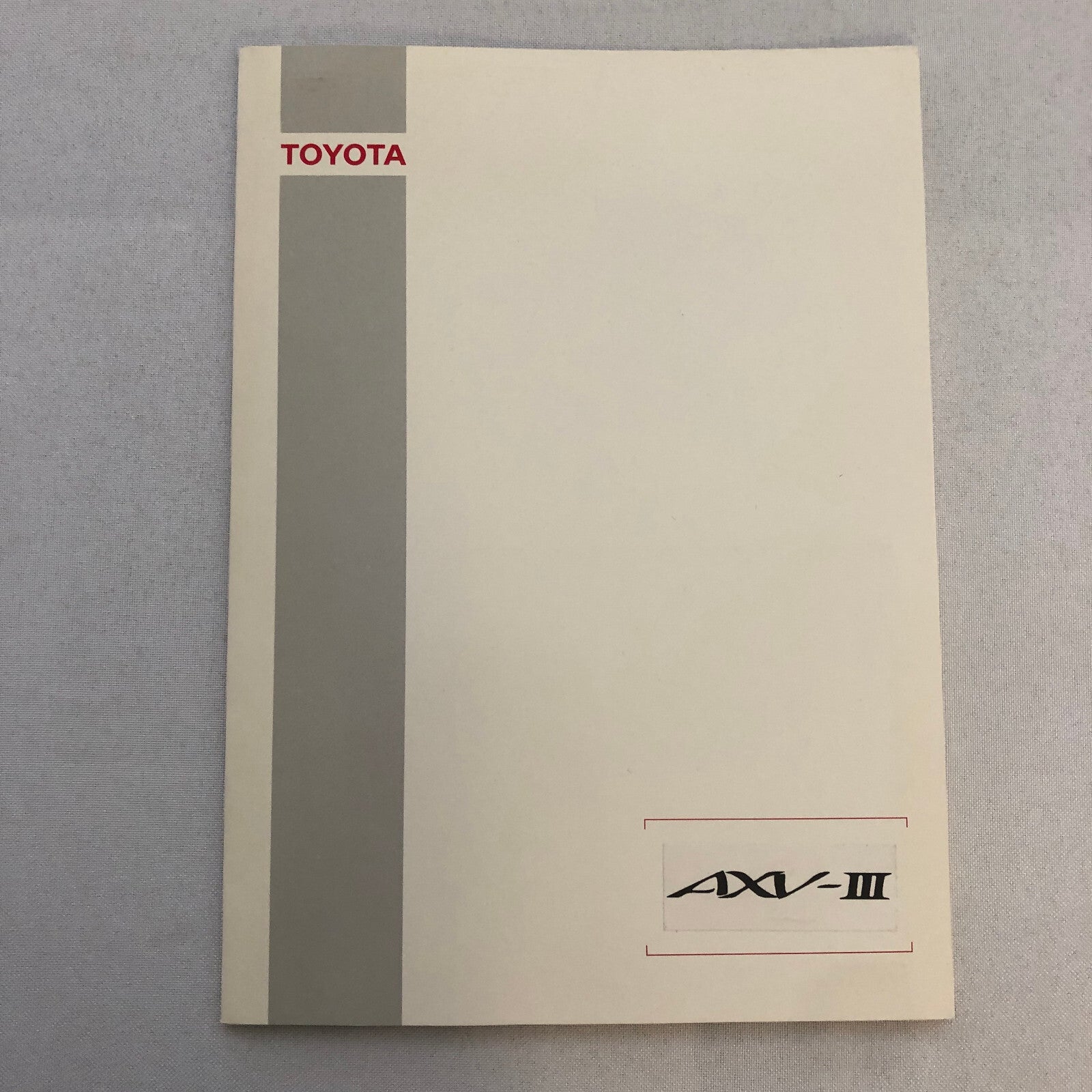 Toyota AXV III Concept Car Prototype Press Kit with Photos