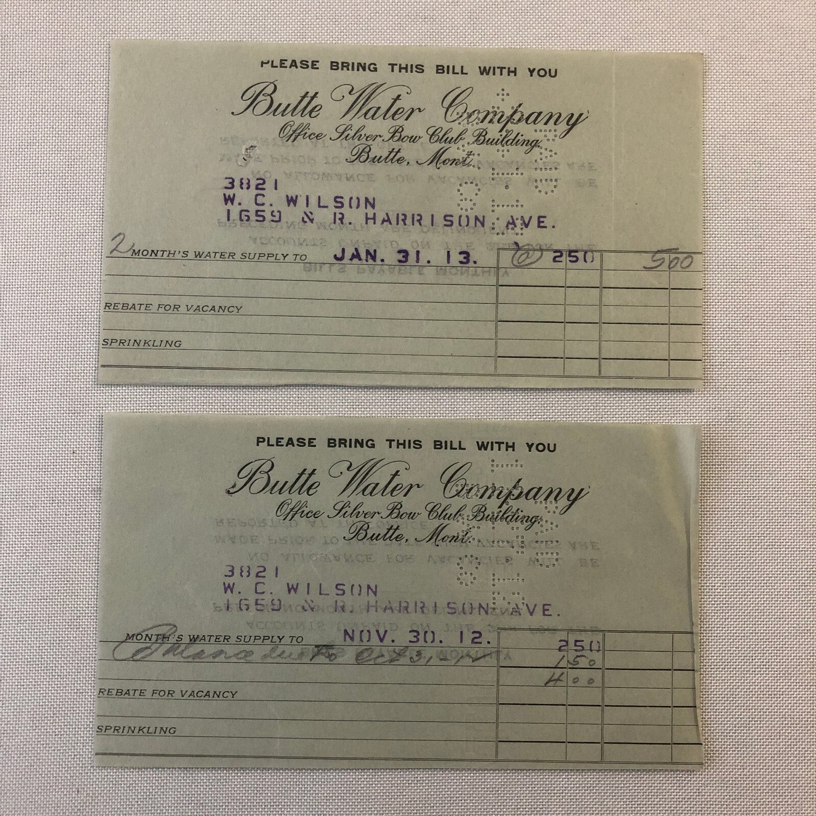 Butte Water Company Butte Montana Newspaper Document Ephemera Lot 9x 1910s