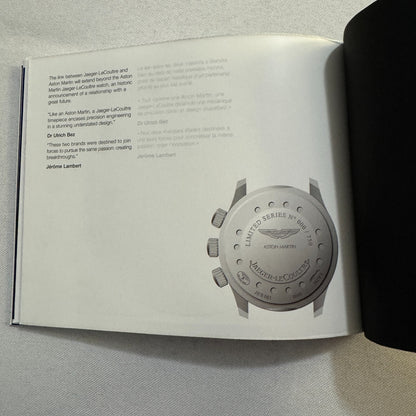 Aston Martin Jaegre Le Coultre Watch Collaboration Press Kit Brochure with CD