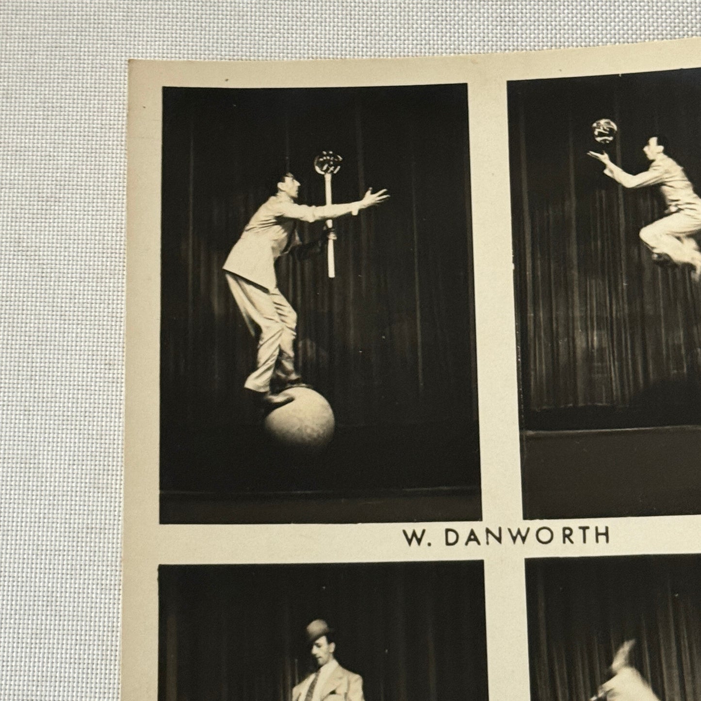 Vintage Circus Acrobat Balancing Act Photo Photograph W Danforth