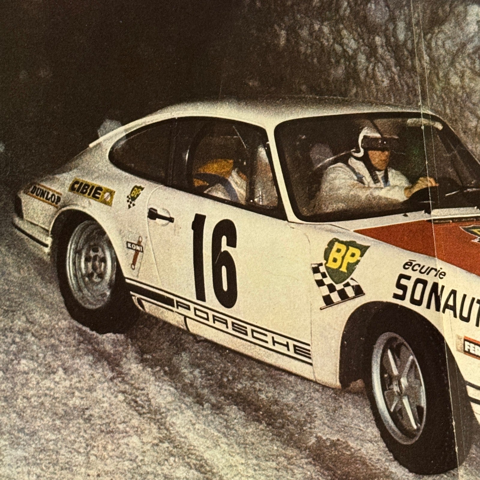 Vintage Porsche 911 Rally Rallye Car Magazine Insert Poster