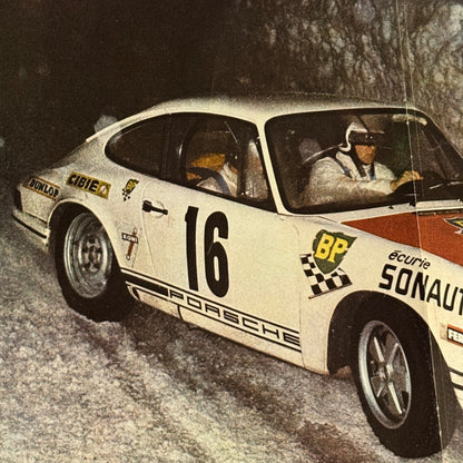 Vintage Porsche 911 Rally Rallye Car Magazine Insert Poster
