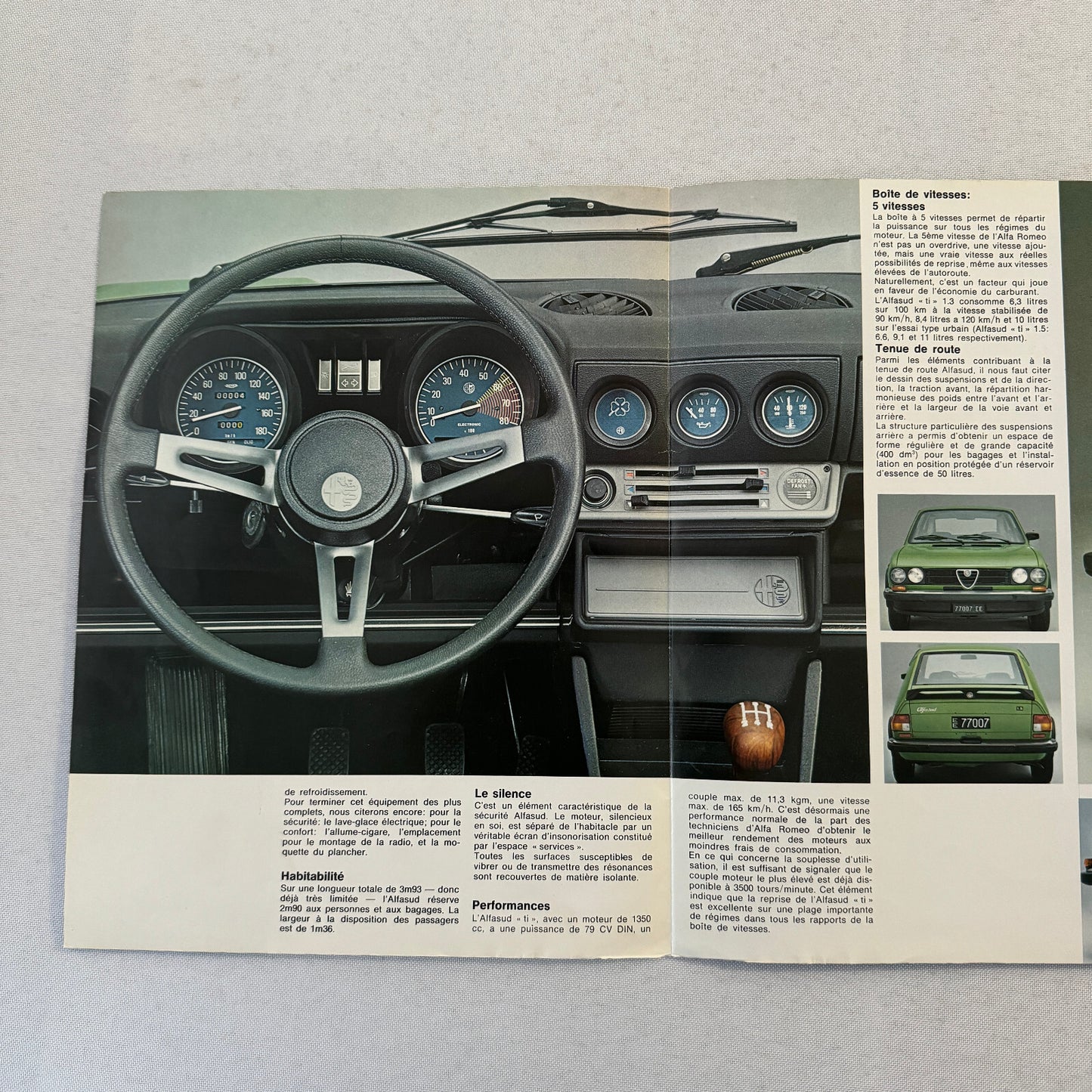 Alfa Romeo Alfasud Ti Car Sales Brochure Catalog Advertising FRENCH