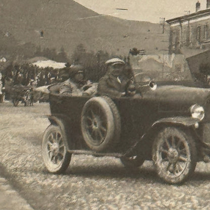 Vintage Photo Photograph Print Antique Car Statue