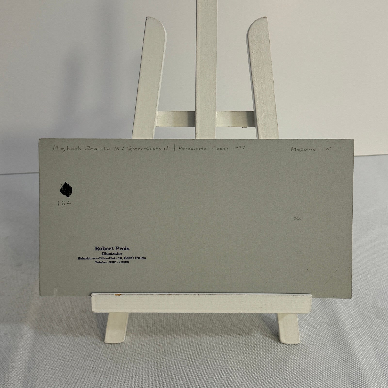 1937 Maybach Zeppelin D5 8 Sport Cabriolet by Spohn Illustration Art Hand Drawn