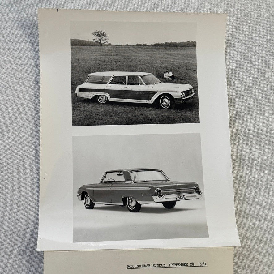 1962 Ford Factory Press Photo Photograph Galaxie 500 Country Squire Wagon