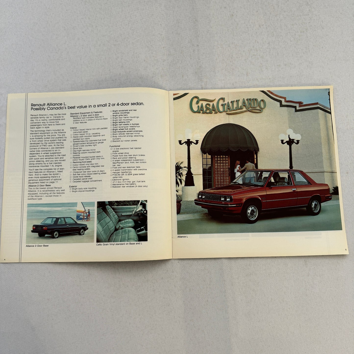 1984 Renault Alliance Car Sales Brochure Catalog Advertising Limited L DL