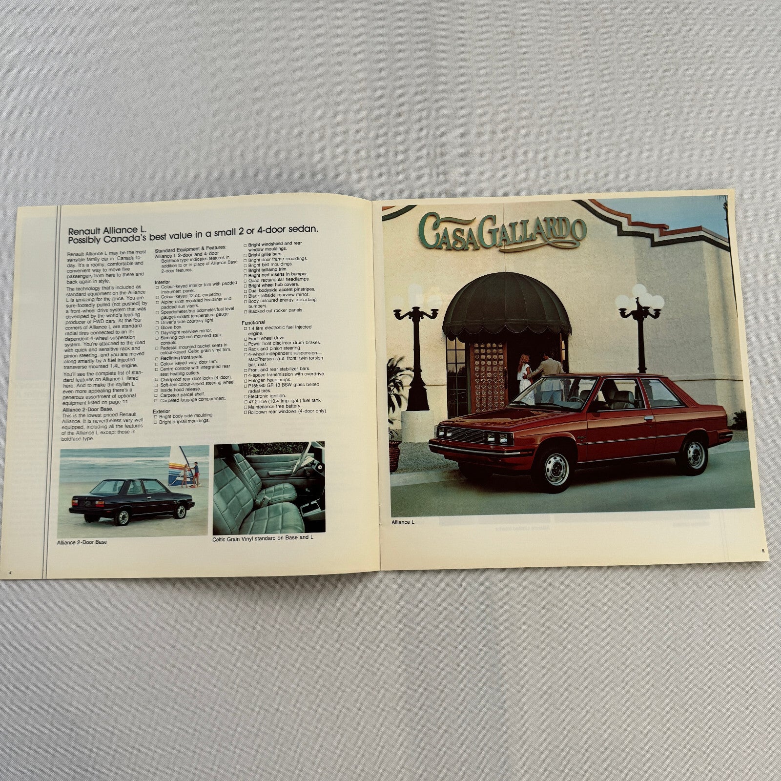 1984 Renault Alliance Car Sales Brochure Catalog Advertising Limited L DL