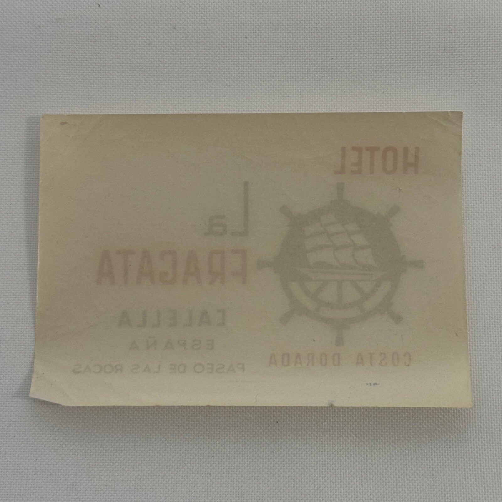 Vintage Spanish Hotel Label Spain Hotel La Fragata Costa Dorada