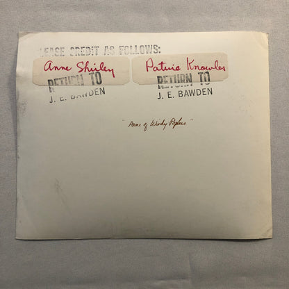 Vintage Movie Film Photo Photograph Anne of Windy Poplars Anne Shirley