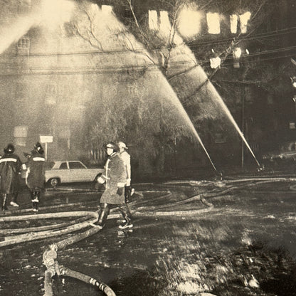 Firefighting Fire Fighter Fire Photo Photograph Print Vintage Fire Truck