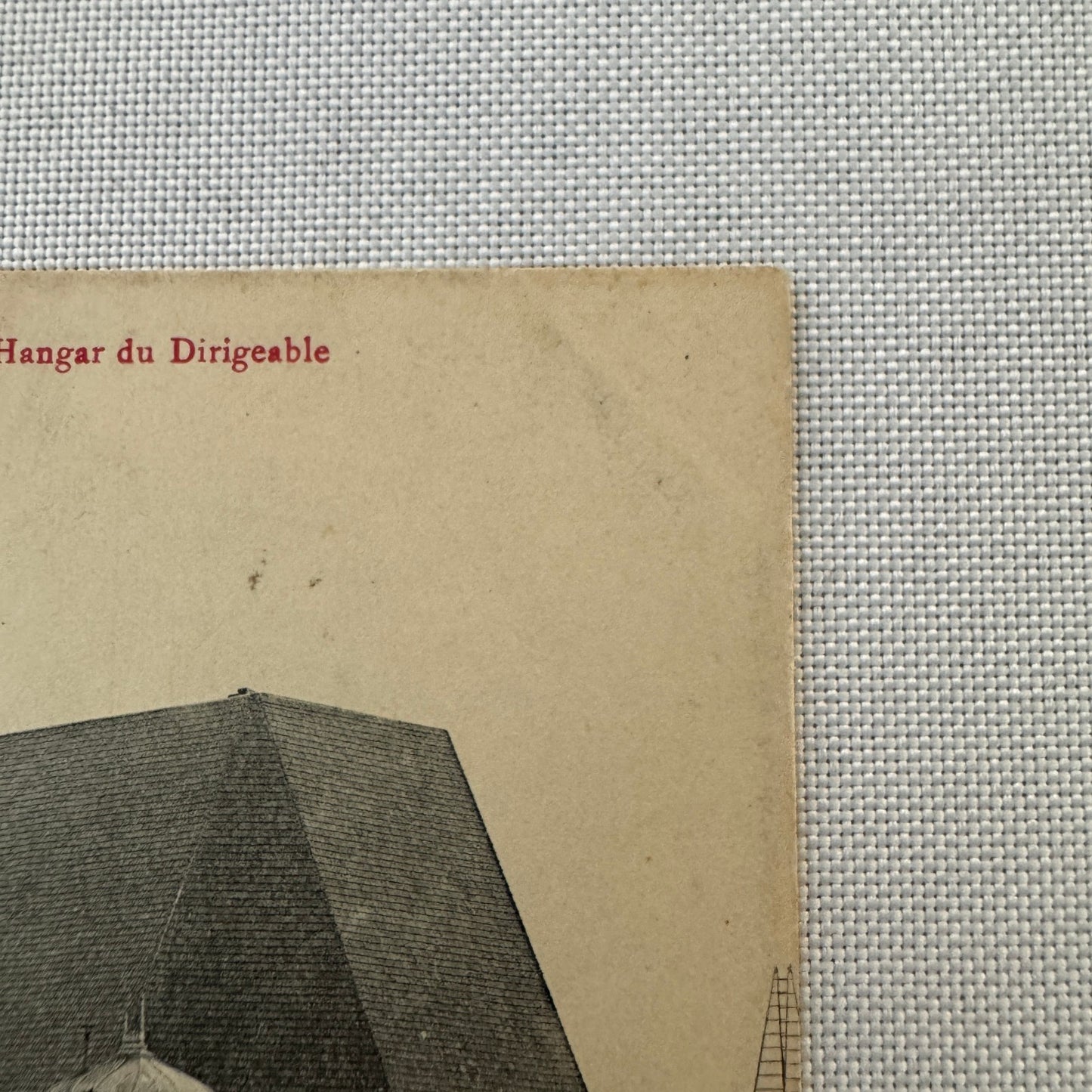 Vintage Zeppelin Airship Dirigible Hangar Building Postcard Post Card French