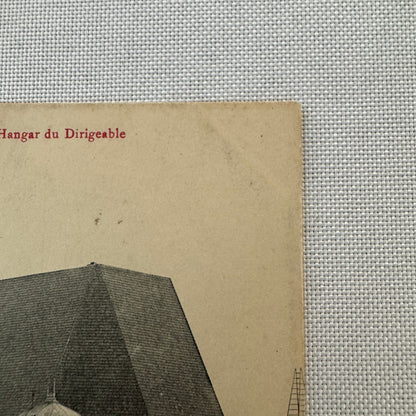 Vintage Zeppelin Airship Dirigible Hangar Building Postcard Post Card French