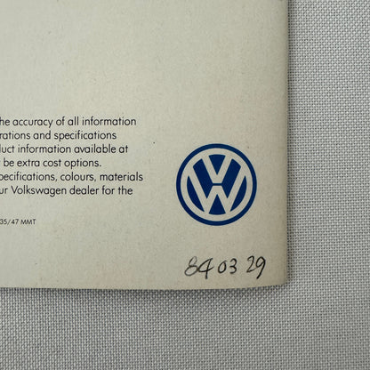 Volkswagen VW Car Sales Brochure Catalog Rabbit GTI Scirocco Vanagon Camper +
