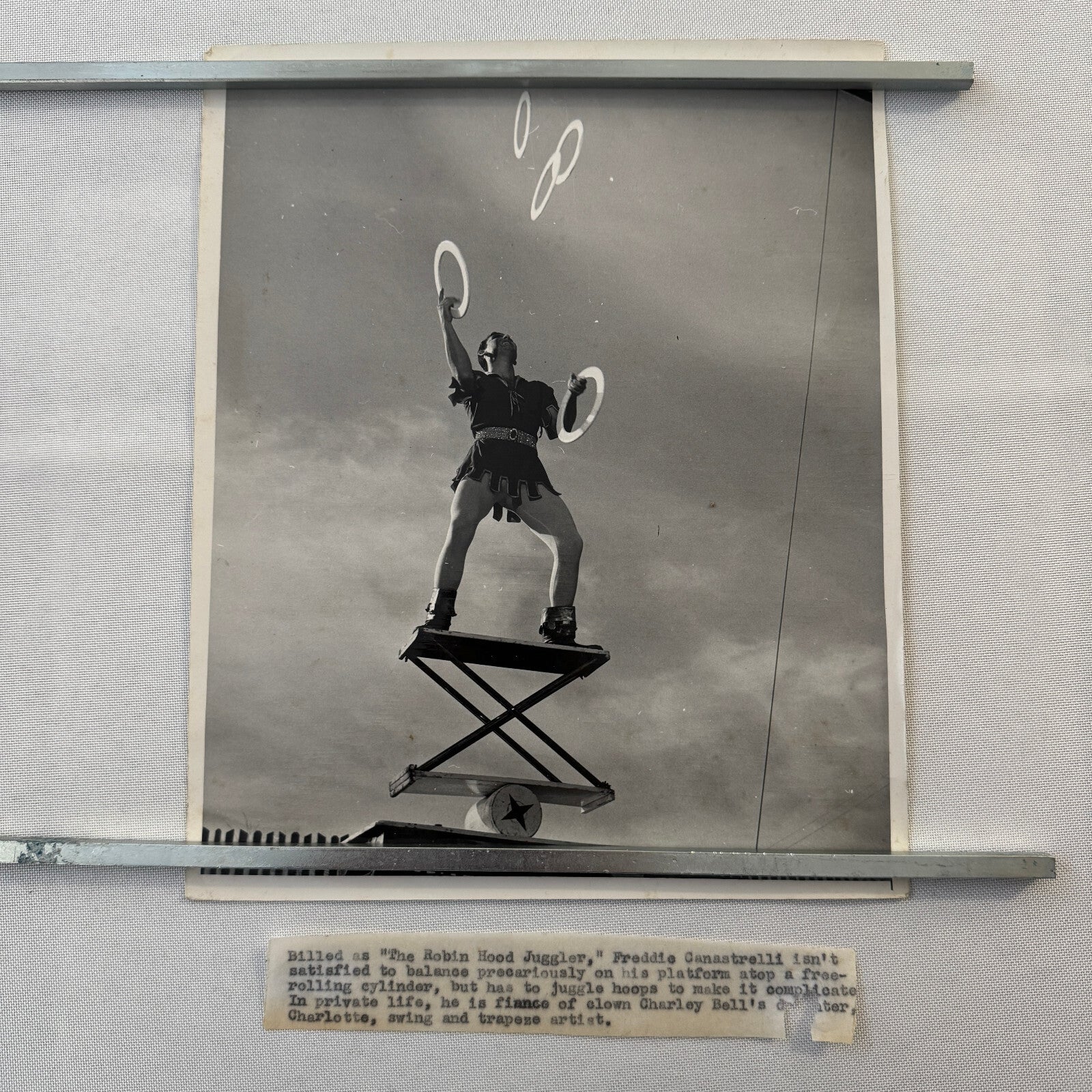 Circus Juggling Balancing Acrobat Act Photo Photograph Vintage Robin Hood