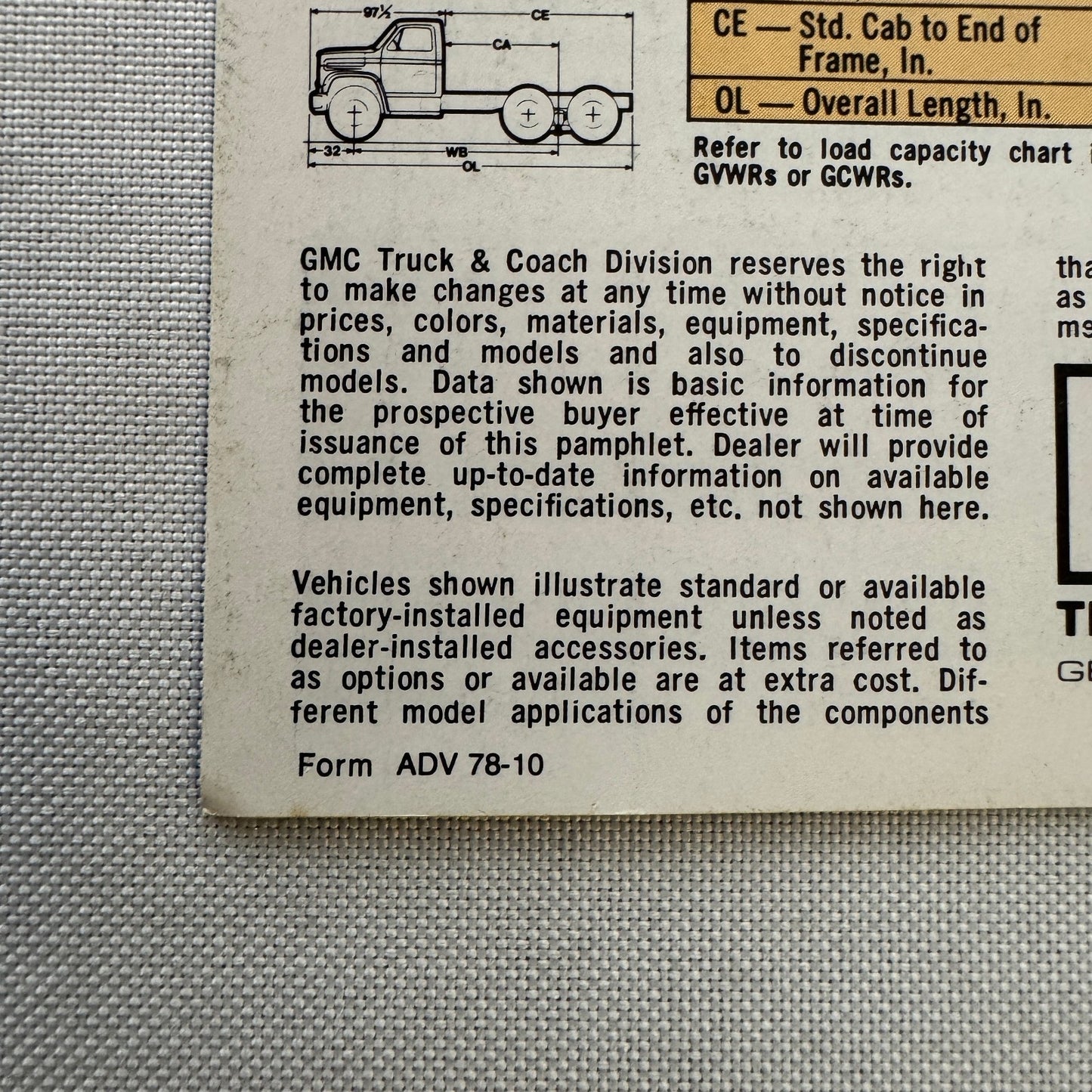 GMC 97.5 Conventional Series Truck Sales Brochure Catalog 6500 Series Vintage