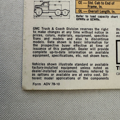 GMC 97.5 Conventional Series Truck Sales Brochure Catalog 6500 Series Vintage