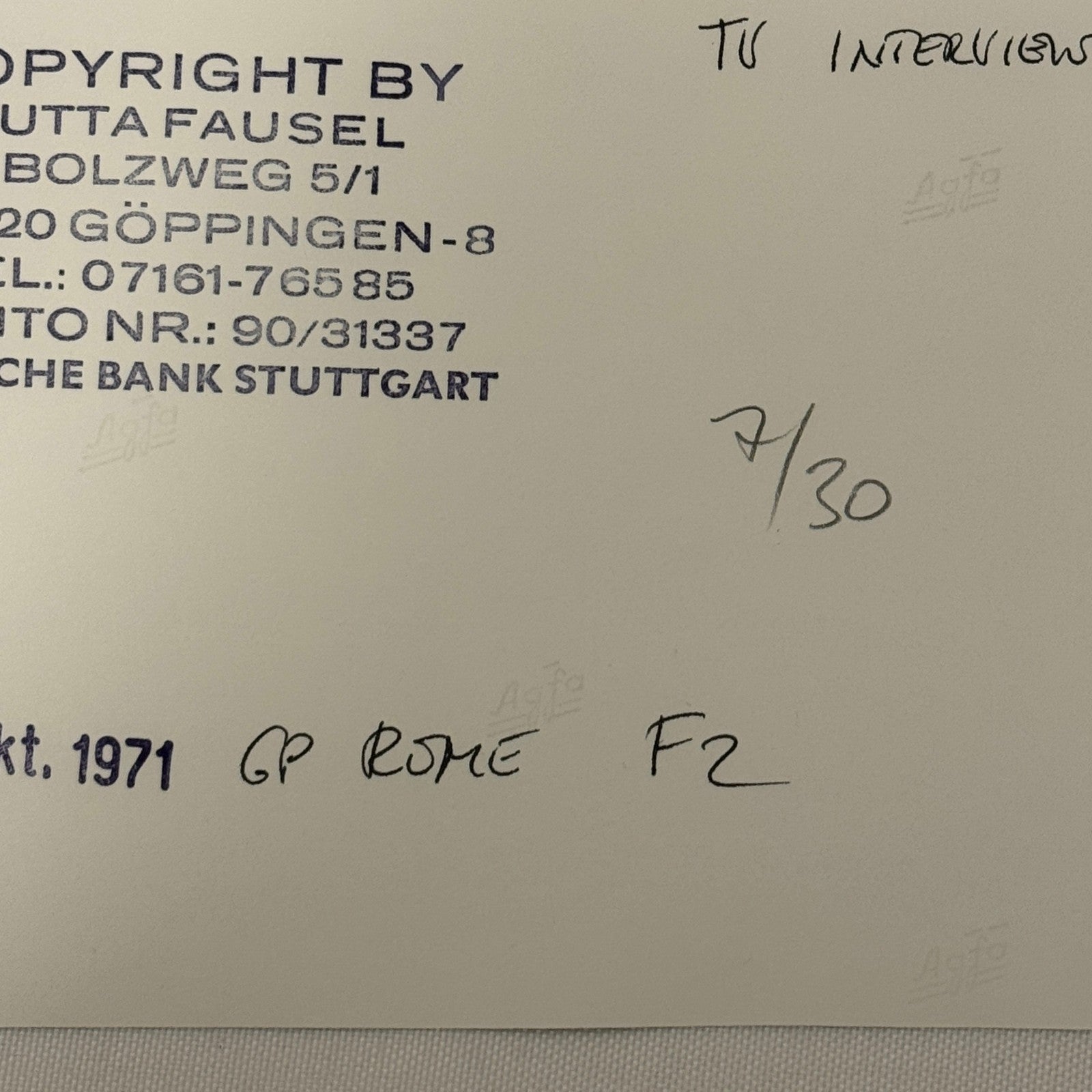 Vintage Racing Photo Juan Manuel Fangio Rome Grand Prix F2 Race Italy Motorsport