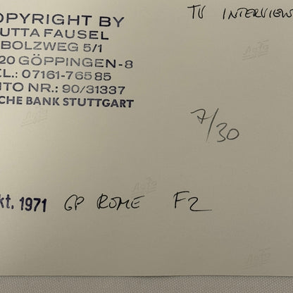 Vintage Racing Photo Juan Manuel Fangio Rome Grand Prix F2 Race Italy Motorsport