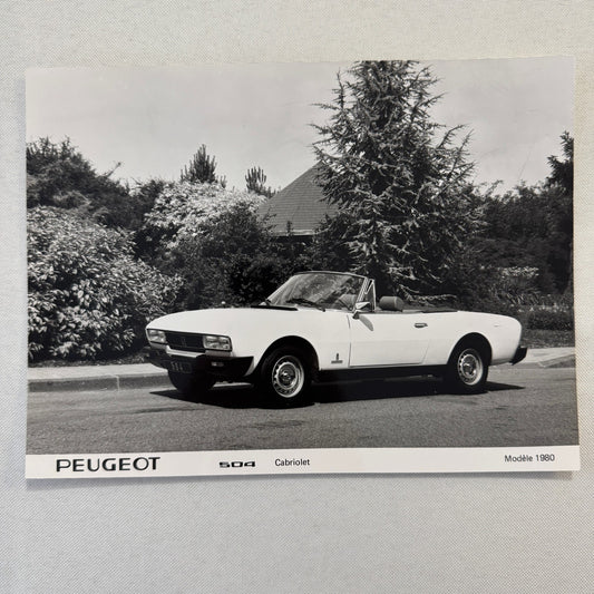 1980 Peugeot 504 Cabriolet Convertible Factory Press Photo Photograph Vintage
