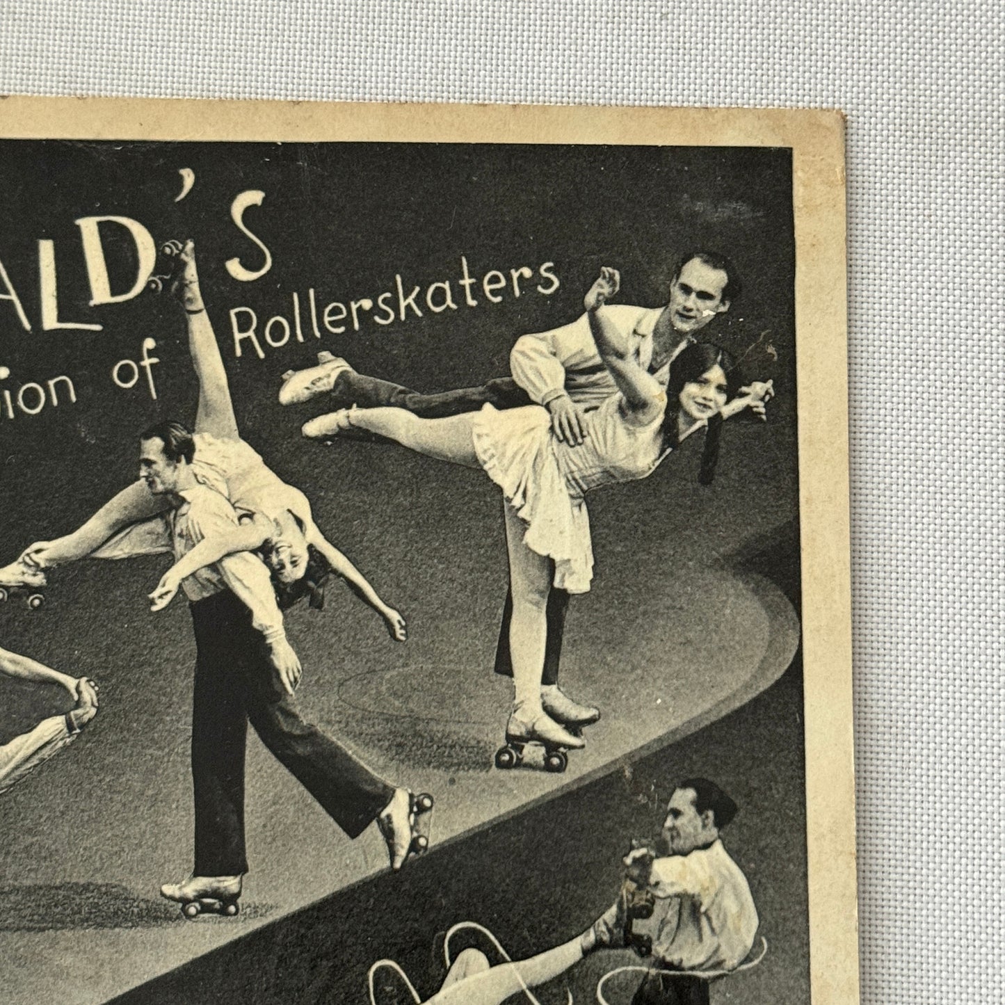 Vintage Circus Rollerskating Roller Skate Act Postcard Post Card 2 Donalds