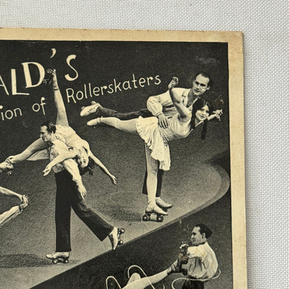 Vintage Circus Rollerskating Roller Skate Act Postcard Post Card 2 Donalds