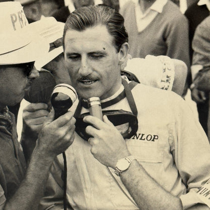 Vintage Racing Photo Graham Hill Giving Interview Photograph Print