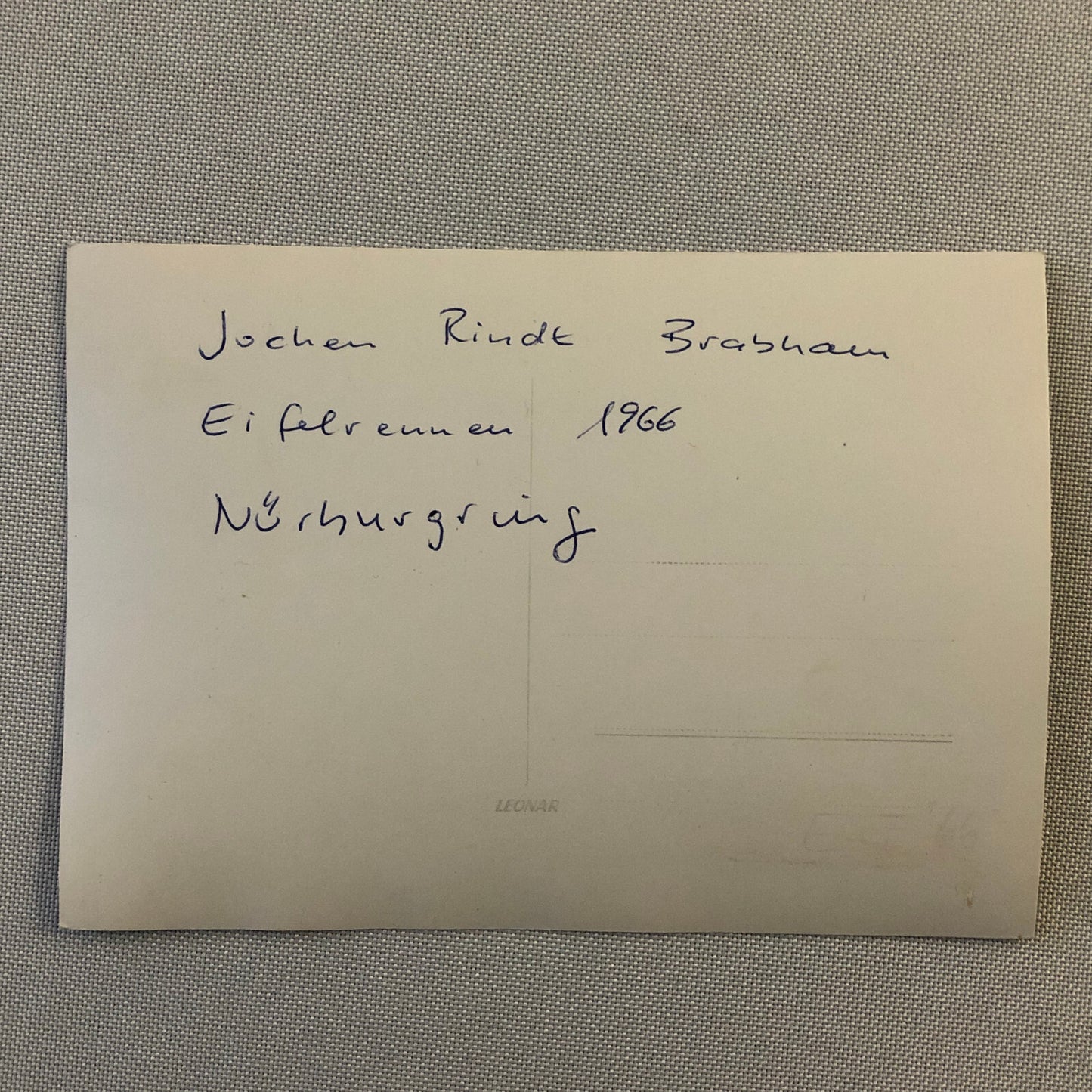 Vintage Racing Photo Photograph Jochen Rindt Brabham Car Nurburgring 1966