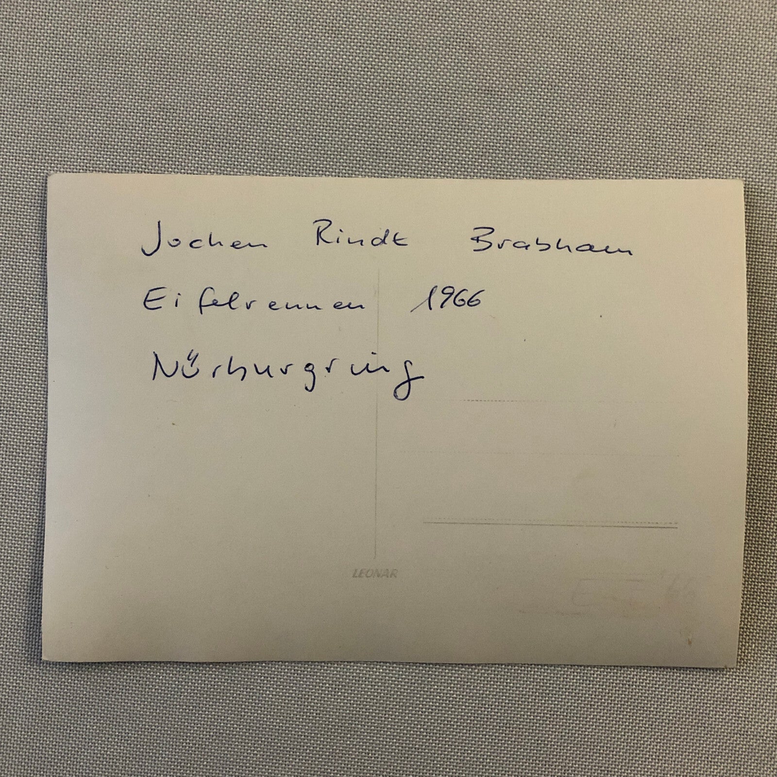 Vintage Racing Photo Photograph Jochen Rindt Brabham Car Nurburgring 1966