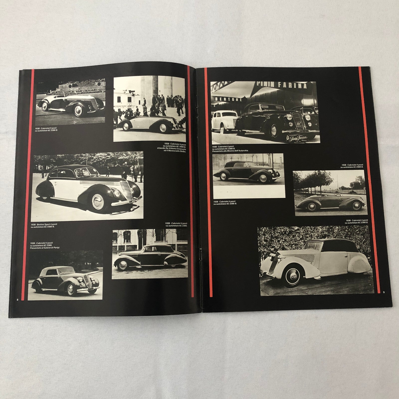 Alfa Romeo Pininfarina History Brochure Book 6C Spider Cabriolet Coupe Prototype