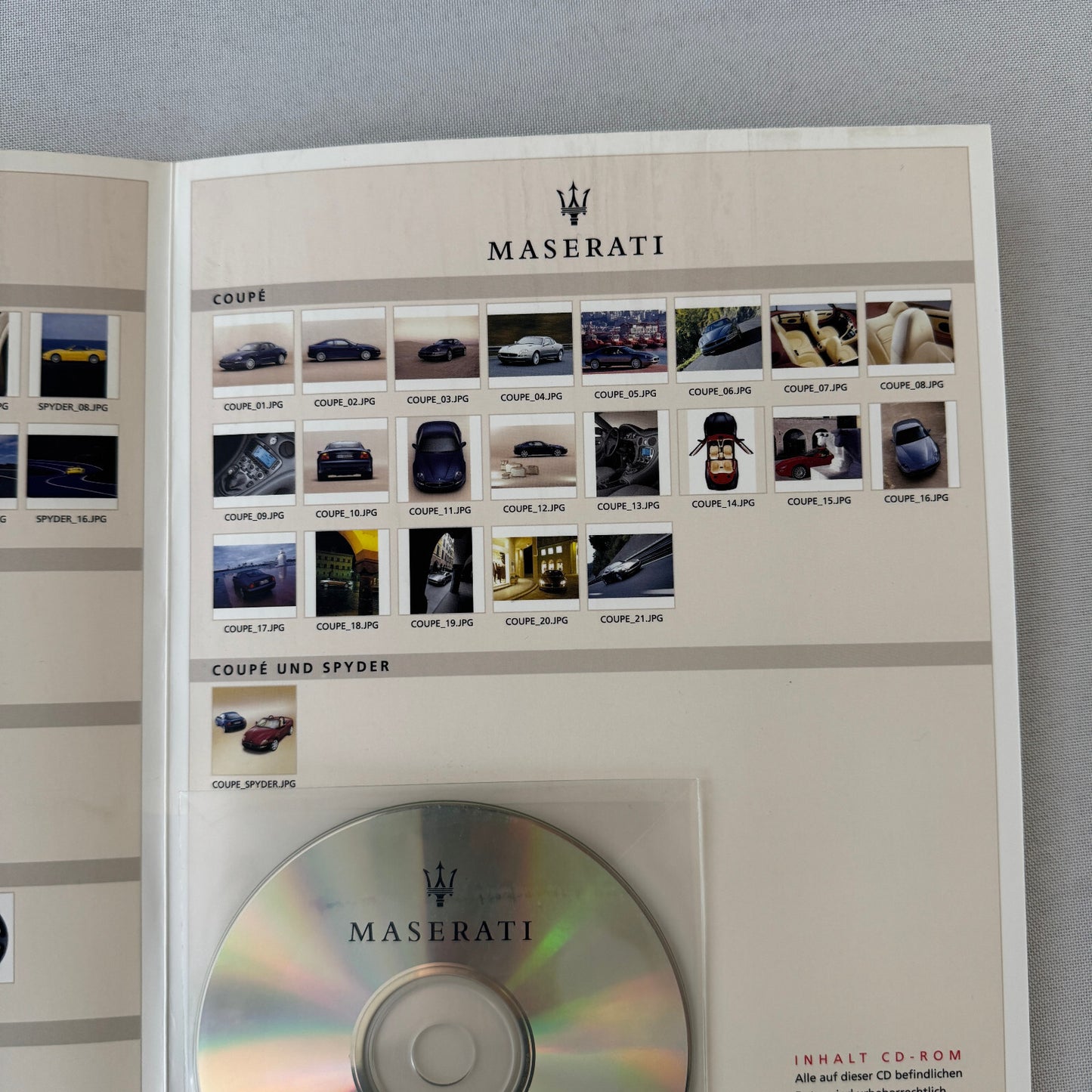 2003 Maserati Coupe & Maserati Spyder Press Kit Brochure Photo CD