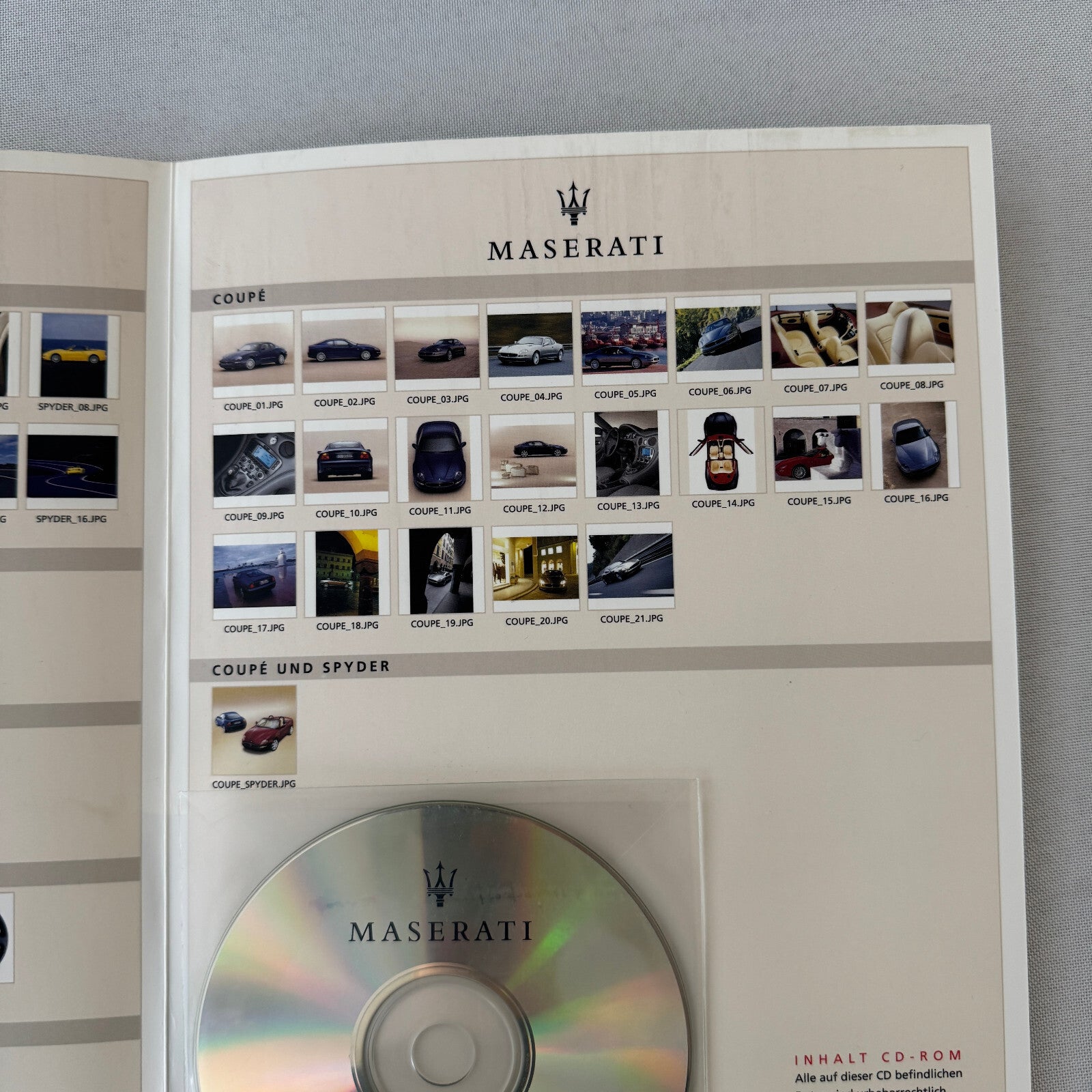 2003 Maserati Coupe & Maserati Spyder Press Kit Brochure Photo CD