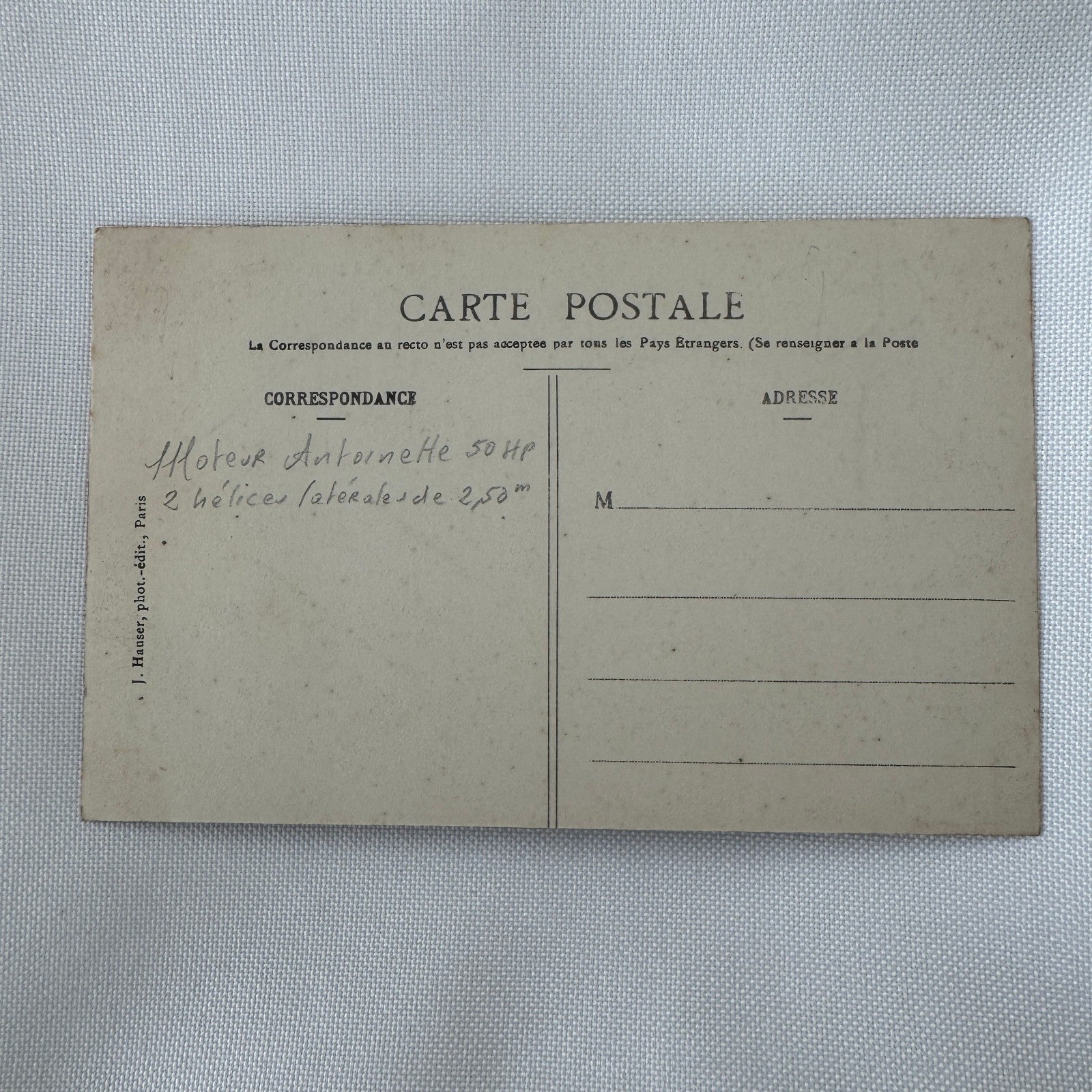 Vintage Zeppelin Airship Dirigible Postcard Post Card French Nulli Secundus