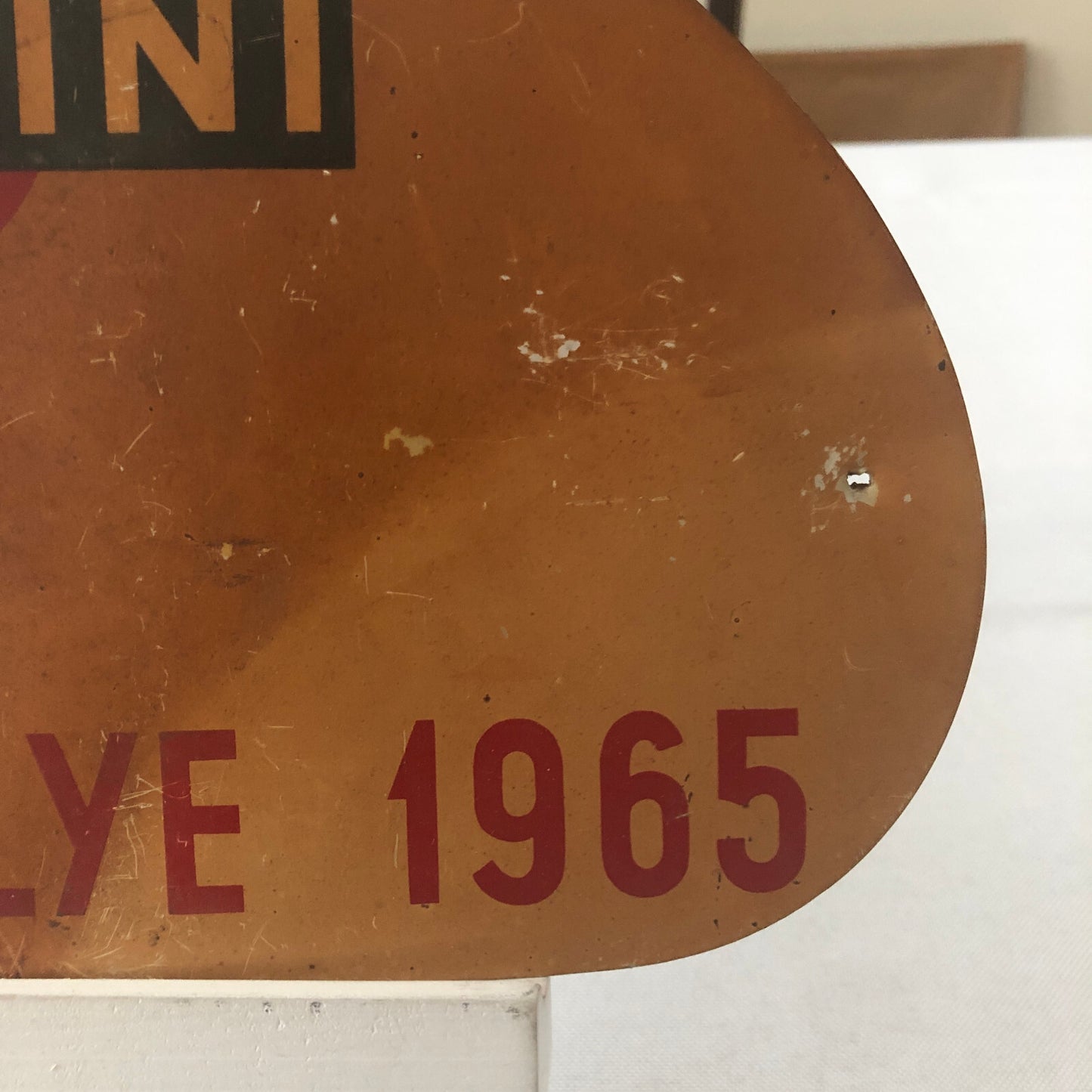 1965 Radio Rallye Car Rally Participant Plate w/ Martini Ad