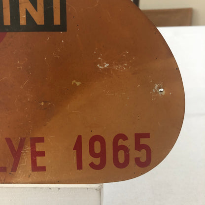 1965 Radio Rallye Car Rally Participant Plate w/ Martini Ad