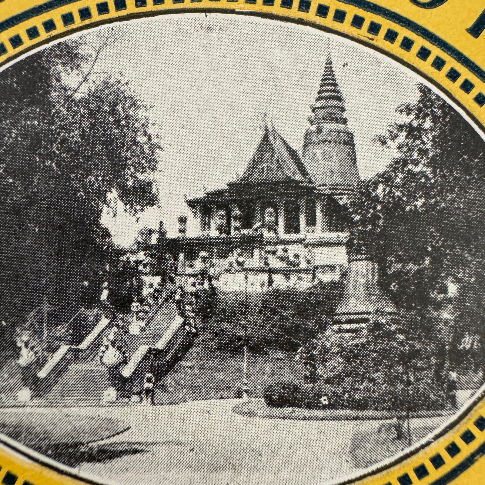 Vintage Travel Luggage Label Grand Hotel Phnom Penh Cambodia Cambodge Cambodian