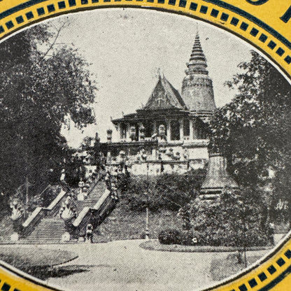 Vintage Travel Luggage Label Grand Hotel Phnom Penh Cambodia Cambodge Cambodian