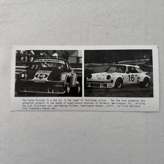 Vintage Porsche Turbo Racing Photo Photograph Camel GT Challenge George Follmer