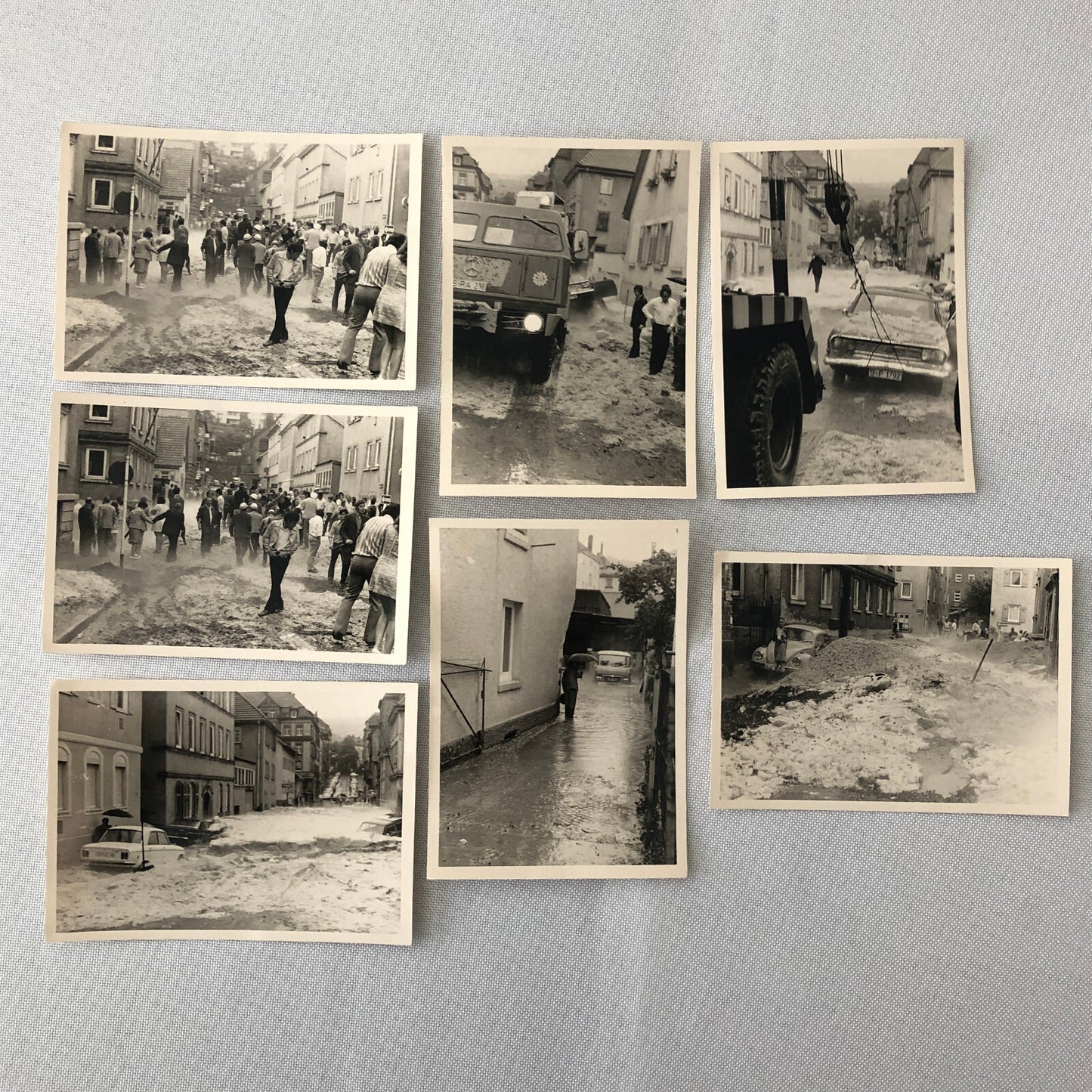 Vintage Disaster Photo Snow Storm Flood Germany Cars People Lot of 7