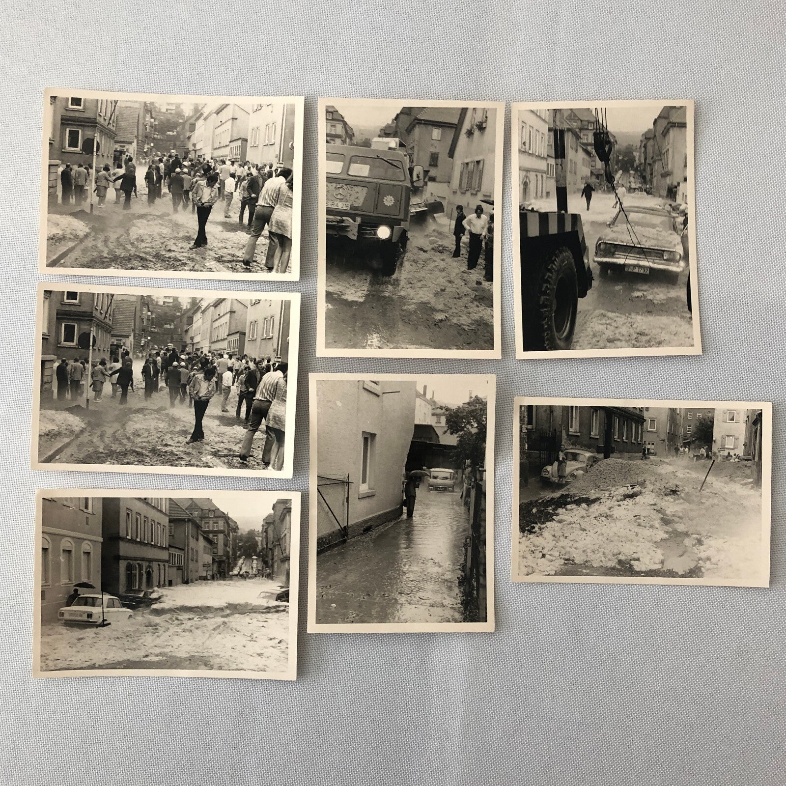 Vintage Disaster Photo Snow Storm Flood Germany Cars People Lot of 7