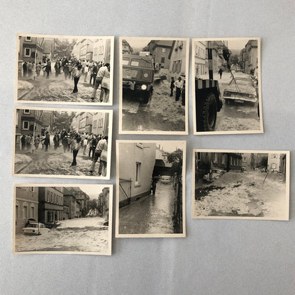 Vintage Disaster Photo Snow Storm Flood Germany Cars People Lot of 7