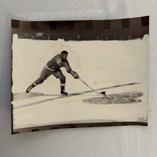 Vintage Hockey Photo Alex Delvecchio Detroit Red Wings Player Photograph