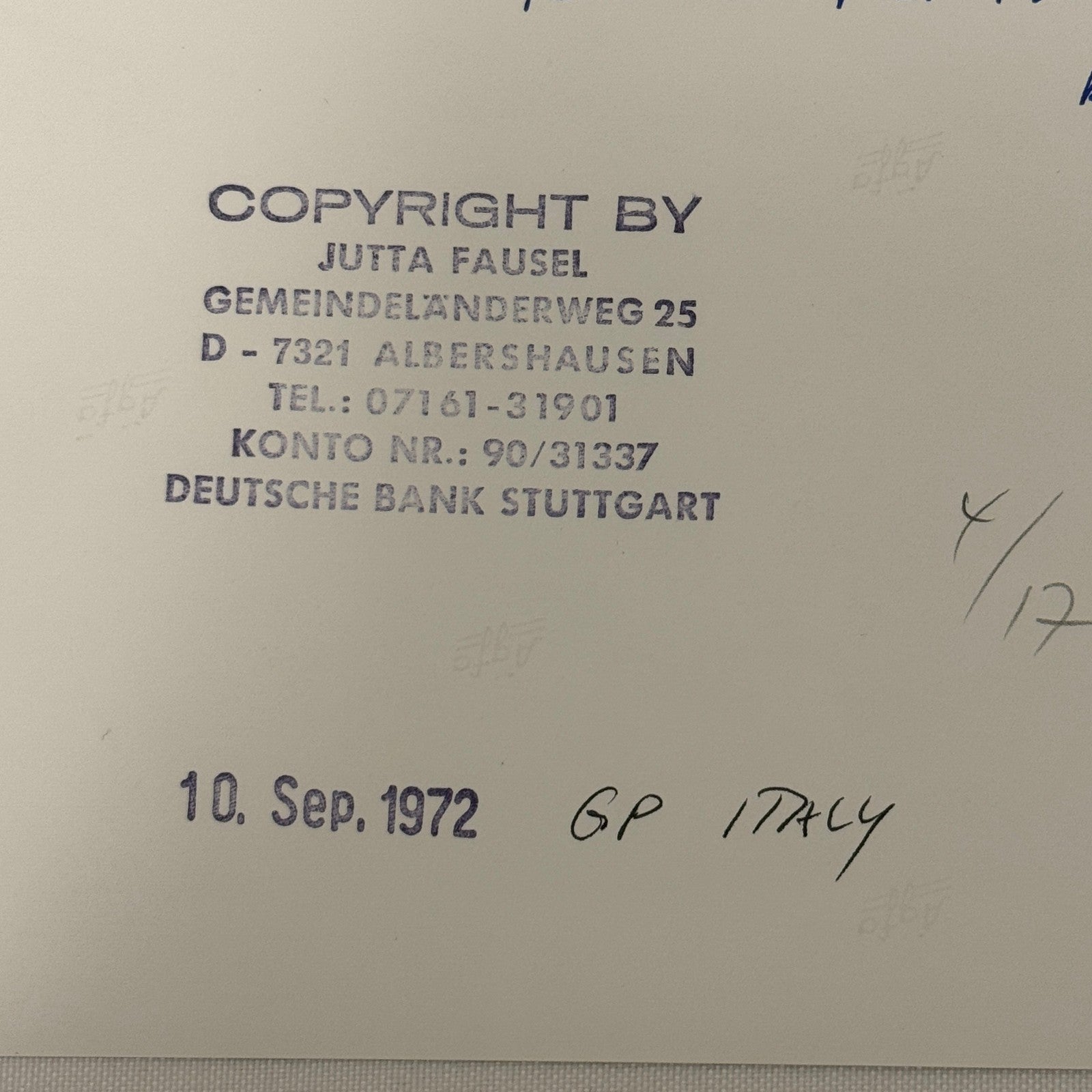 Vintage Racing Photo 1972 Italian Grand Prix Race Ronnie Peterson Wife Fran