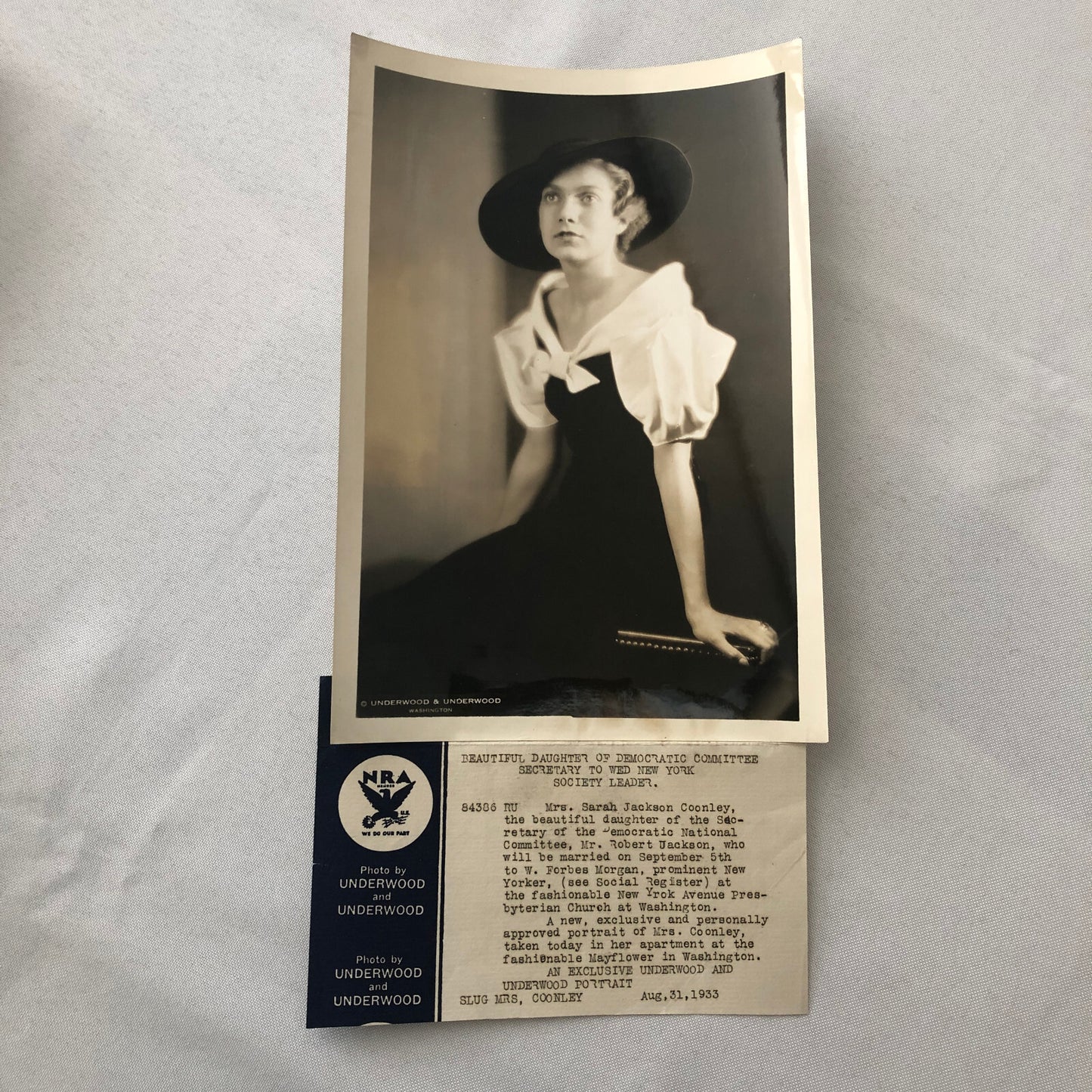 Press Photo Photograph Society Engagement Beautiful Woman Sarah Jackson Coonley