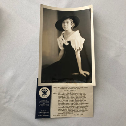 Press Photo Photograph Society Engagement Beautiful Woman Sarah Jackson Coonley