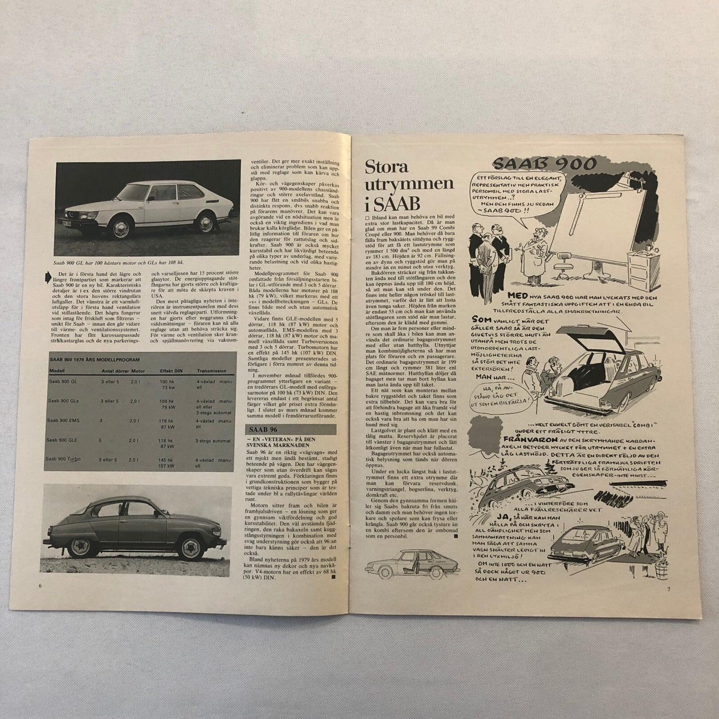 1979 Saab Sales Brochure Magazine 99 900 Turbo Lancia A112 SWEDISH TEXT