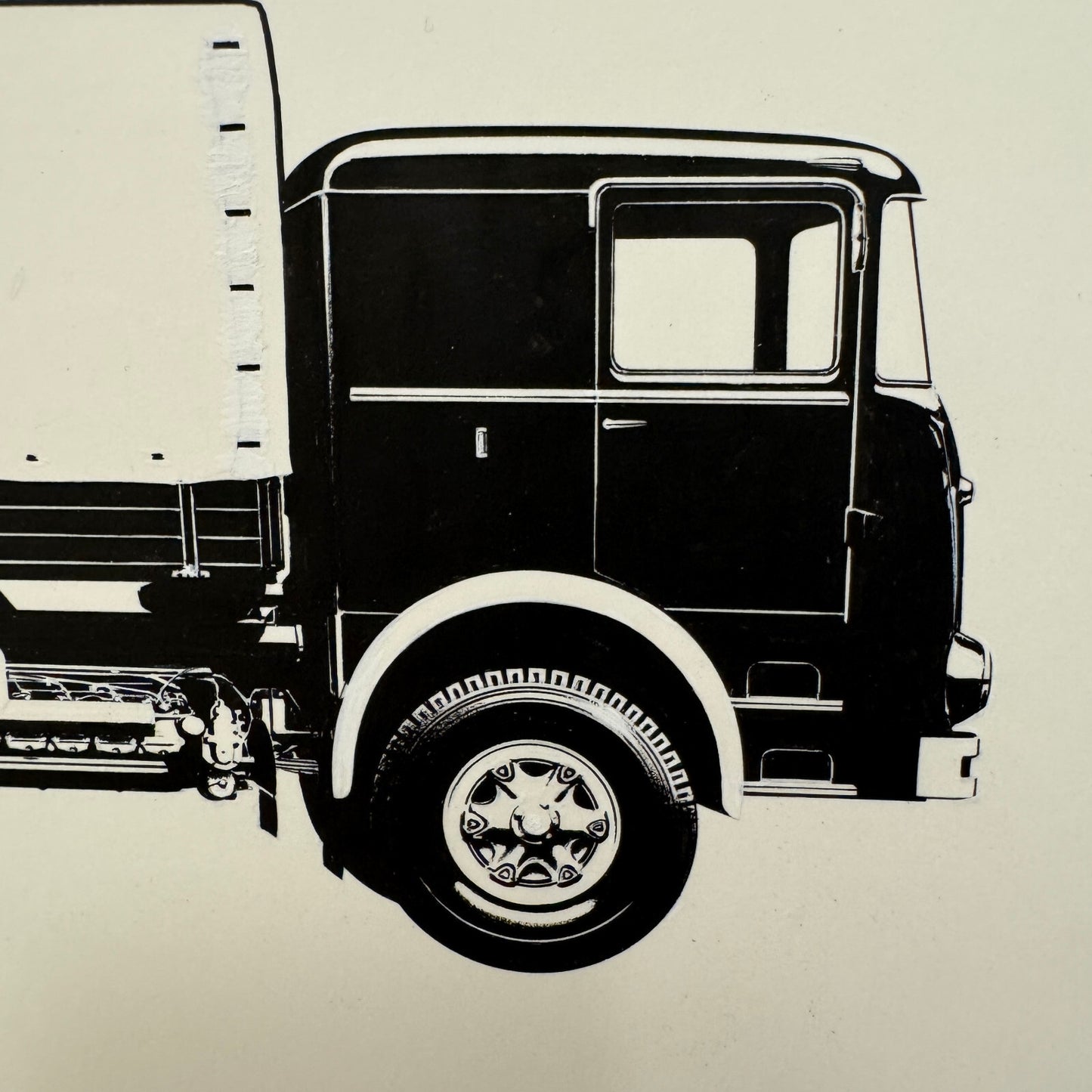 Commercial Truck Illustration Art Drawing Hand Drawn Robert Preis Vintage